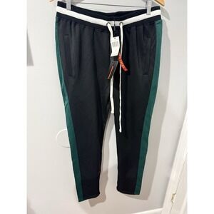 SCREENSHOT Sweatpants Mens Large Hip Hop Embroidered Black Athletic Jogger NWT